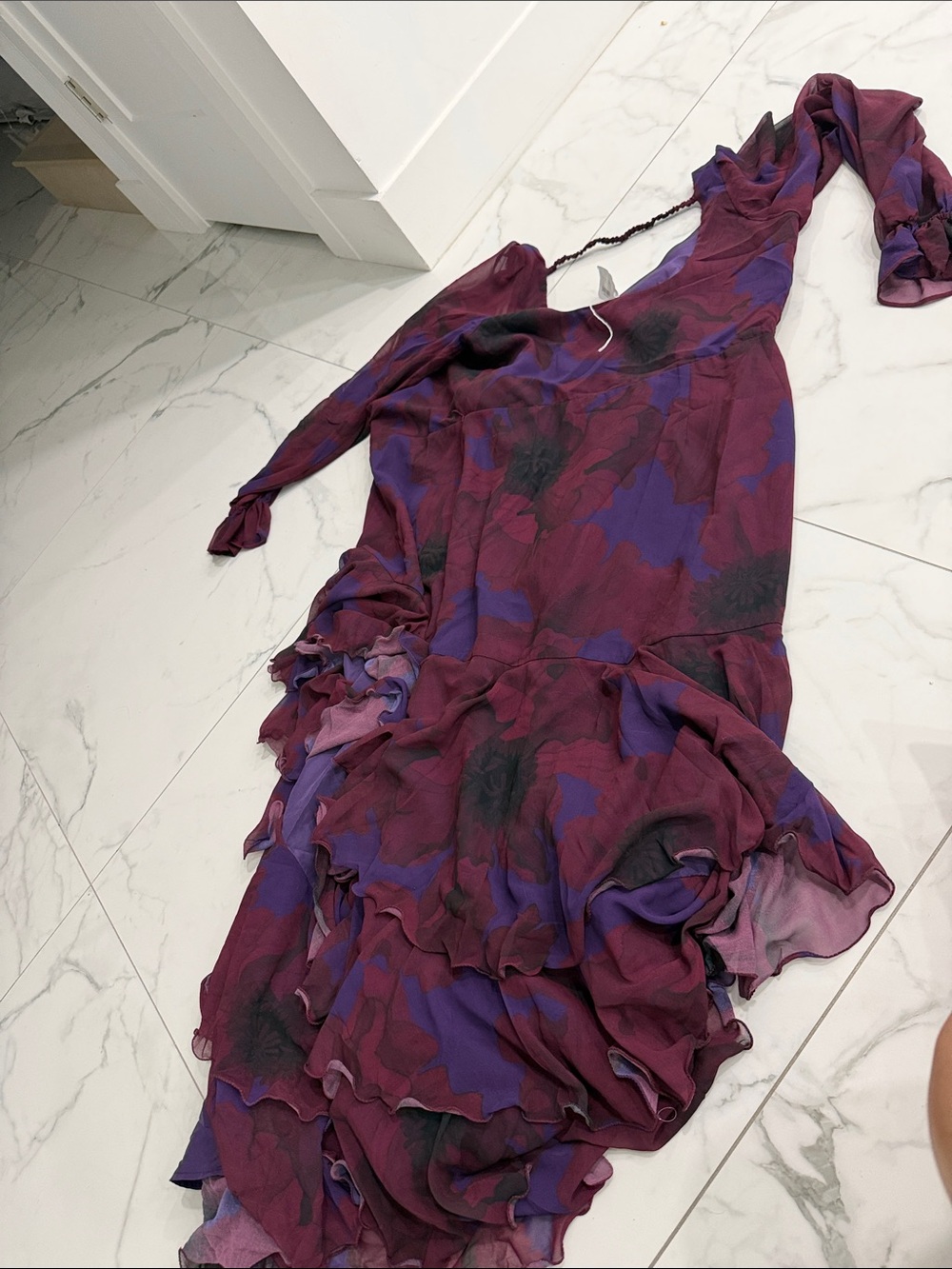 Hutch Layered Ruffle Chiffon Maxi Dress - Plum & Violet @@@ - Picture 2 of 3